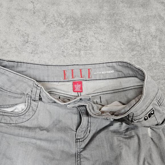 Elle Skinny Boyfriend Jeans Gray Womens Size 12 Grey Distressed Faded Ripped - Picture 3 of 8